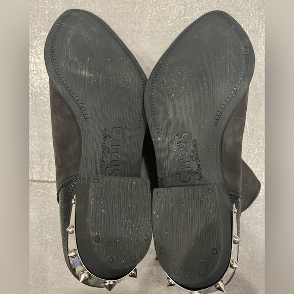 [8.5] Circus By Sam Edelman Boots WMN Holt Ankle Booties Heels Black Leather - Picture 7 of 7